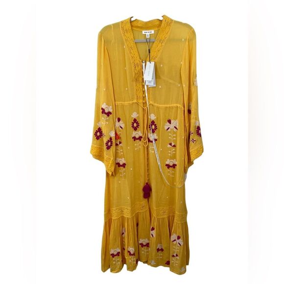 NWT Frock & Frill.‎ Modcloth Sunshine of Your Love Yellow Floral Midi Dress Sz 6 - Picture 3 of 9
